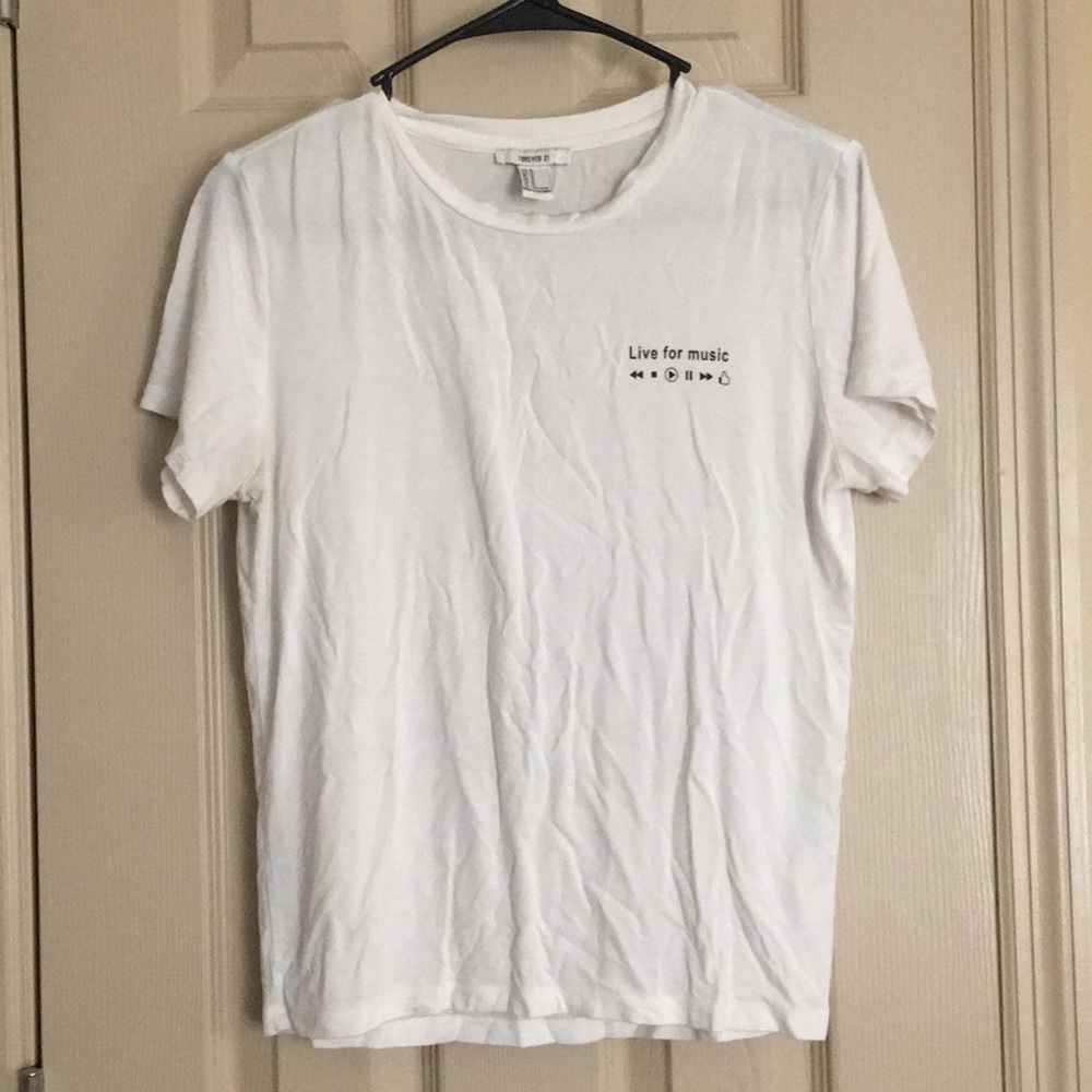 White live for music shirt